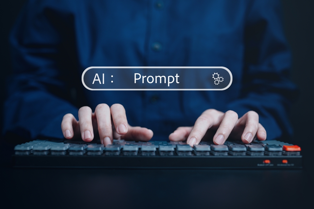 perosnne en train de traper un prompt sur une IA